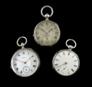 19th century silver open face slim silver key wound anchor escapement pocket watch, by Brothers Mall