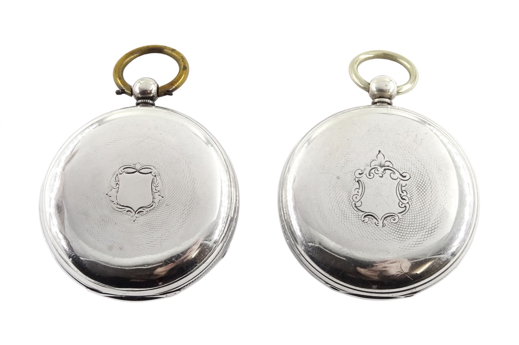 Two silver open face English lever fusee pocket watches, one numbered 14530, engraved balance cocks - Image 5 of 5