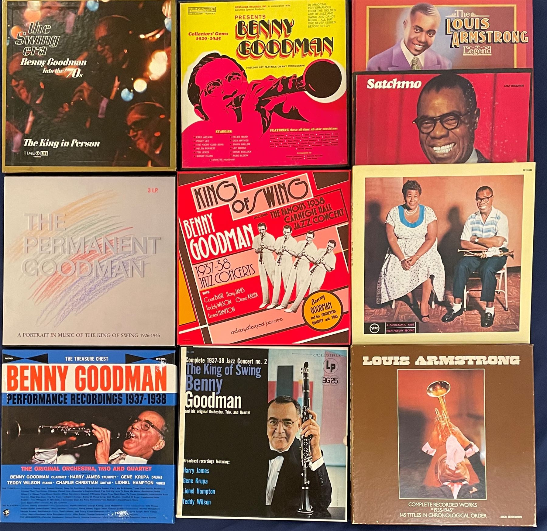 Louis Armstrong & Benny Goodman LP box sets: The Louis Armstrong Legend