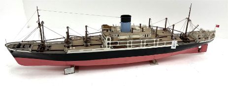 Scratch built model of the SS/HMS Hector armed merchant cruiser with full range of deck fittings L16