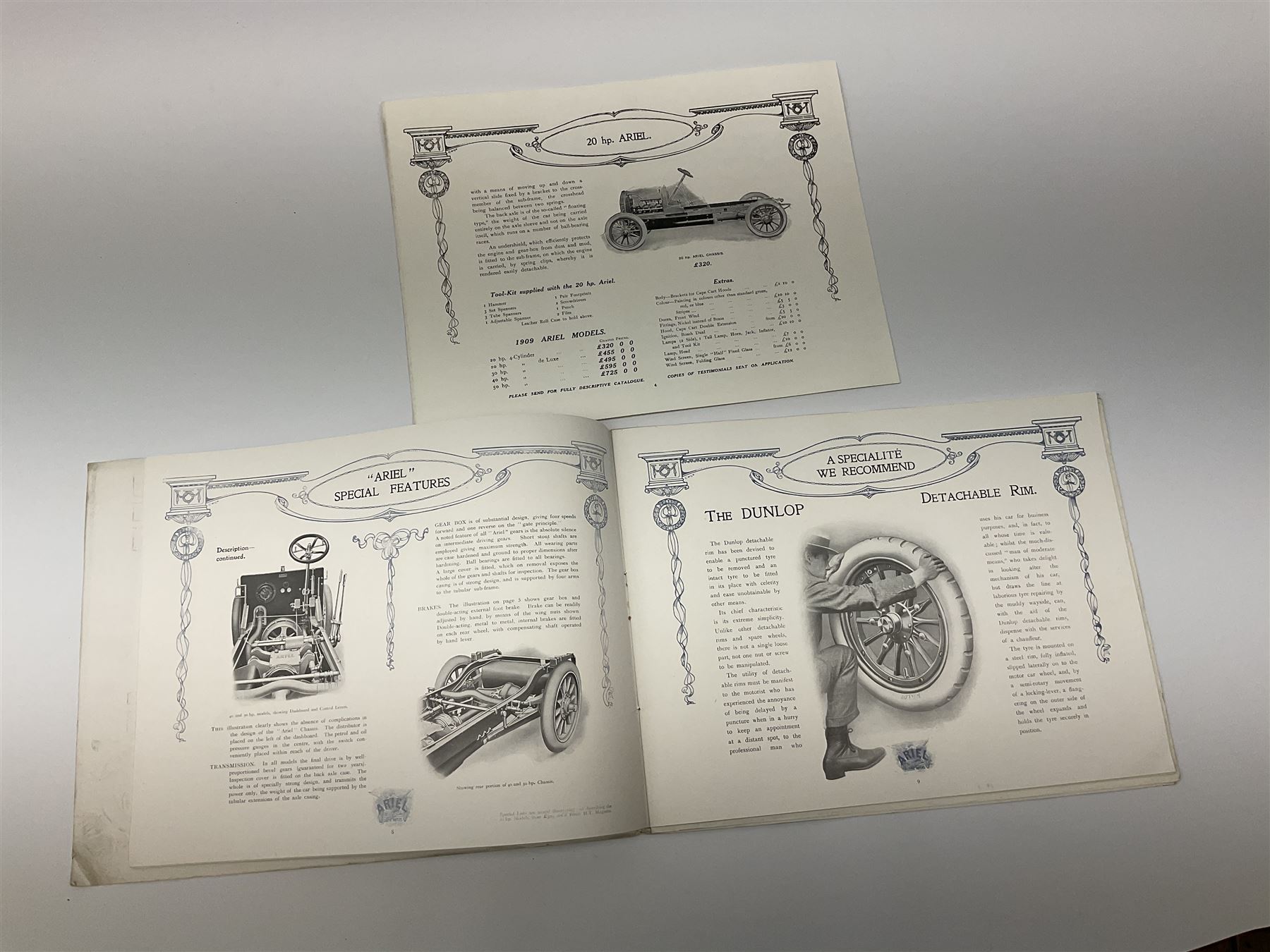 Motoring History - Ariel Silent Motors catalogue 1909 with additional unbound folded page - Image 2 of 6