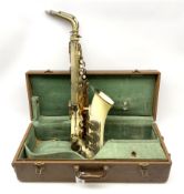 1950s Grafton injection moulded cream acrylic plastic alto saxophone designed by the Italian Hector