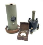 Two mirror galvanometers - one marked Sullivan Galvanometer serial no.1483/1950 of green crackled cy