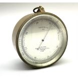 WW1 brass cased compensated barometer with altimeter scale by J. Hicks 8/9/10 Hatton Garden London N
