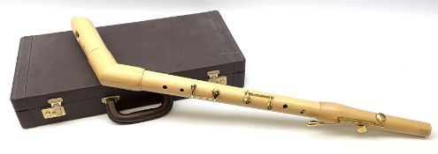 Moeck Flauto Leggero 253LK Knickbass Barock four-piece maple recorder with angled neck piece