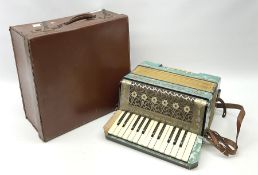 Barcarole piano accordion with blue pearline finish