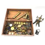 19th century students small brass cased field microscope H15cm; and approximately fifty predominantl