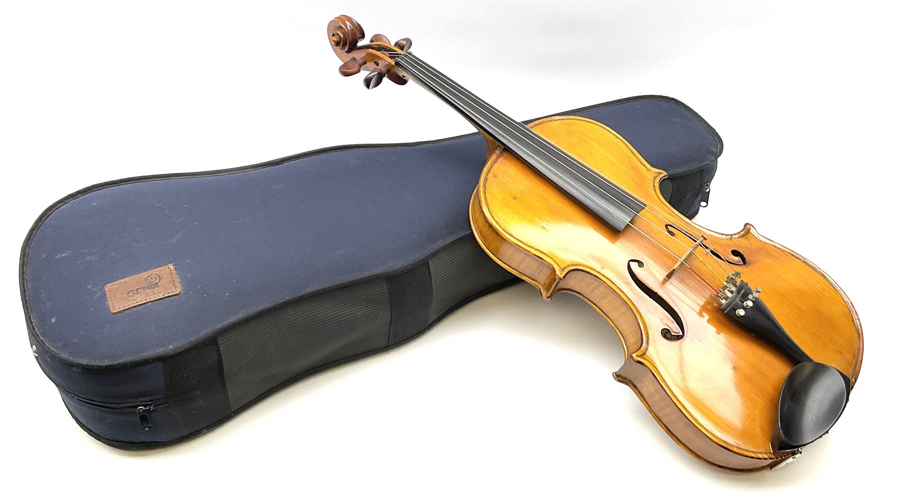 1920s continental large viola with 42cm two-piece maple back and ribs and wide grain sprucewood top