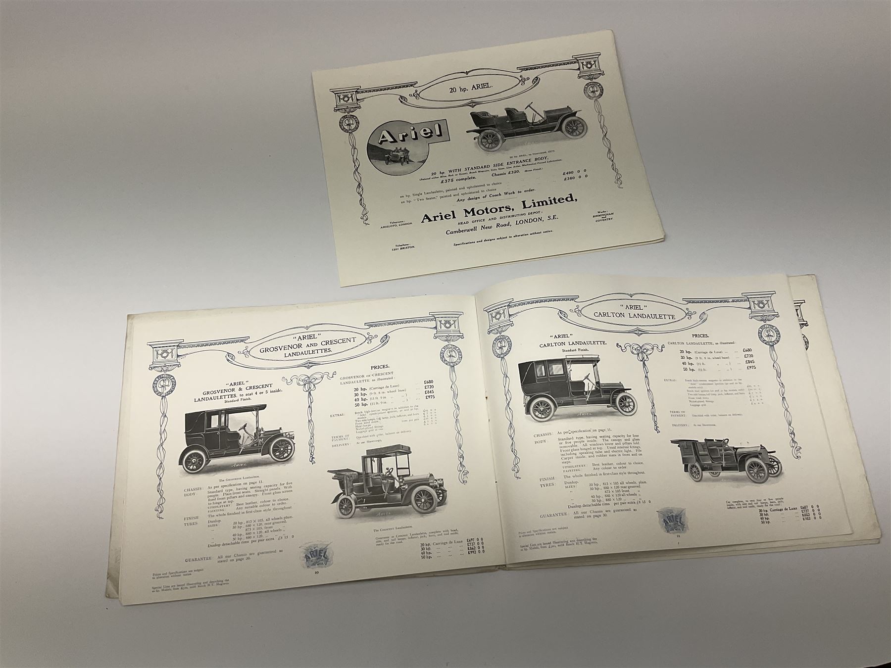 Motoring History - Ariel Silent Motors catalogue 1909 with additional unbound folded page - Image 3 of 6