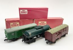 Hornby Dublo - 4685 Caustic Liquor Bogie Wagon in Tony Cooper 1984 box; 4315 Horse Box; and 4323 S.R