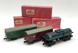 Hornby Dublo - 4685 Caustic Liquor Bogie Wagon; 4315 Horse Box with horse; and 4323 S.R. 4-Wheeled U