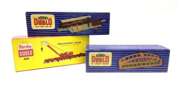 Hornby Dublo - Breakdown Crane No.4062 boxed with screw jacks; D1 Girder Bridge