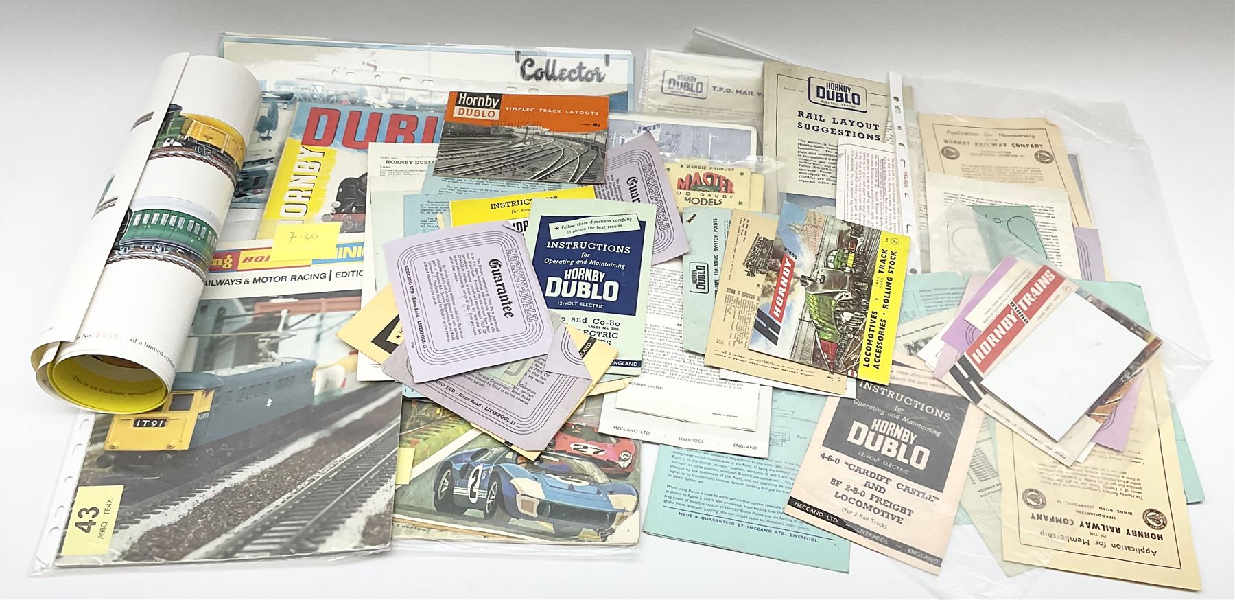 Hornby Dublo - quantity of paper ephemera including Electric Trains catalogues 1960 & 1961; Rail Lay