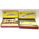 Hornby Dublo - 5006 Engine Shed Extension Kit; 5085 Suburban Station Kit; and 5030 Island Platform K