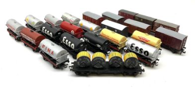 Hornby Dublo - twenty-one re-painted wagons including tank wagons for Esso