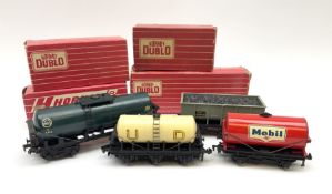 Hornby Dublo - 4685 Caustic Liquor Bogey wagon; 4644 21-Ton Hopper Wagon; 4657 'United Dairies' Milk