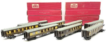 Hornby Dublo - eight Pullman Cars comprising two 4035 'Aries' First Class; three 2nd Class; and thre