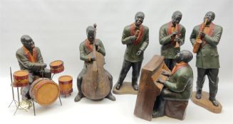 A group of six large composite Jazz Band figures