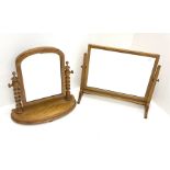 A Victorian satin walnut dressing table swing mirror