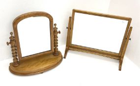 A Victorian satin walnut dressing table swing mirror