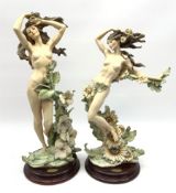 Pair of Giuseppe Armani Florence limited edition figures 'Nude with Violets' and 'Nude with Daisies'