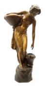 An Art Nouveau Goldscheider pottery figure