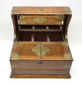 An Edwardian oak tantalus box