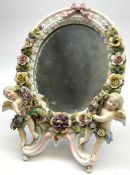 A late 19th century Sitzendorf mirror