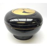 A 20th century Japanese black lacquer box