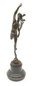 Bronze figure modelled as winged Mercury