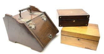 A 19th century mahogany and brass mounted coal scuttle or box