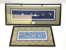 Two framed and glazed oriental silkwork pictures