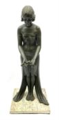 An Art Deco green patinated spelter figure