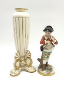 A Victorian Derby Crown Porcelain Company fluted specimen vase