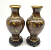 A pair of 20th century Japanese cloisonn� vases