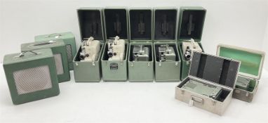 Group of vintage Siemens projectors and various speakers