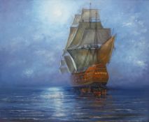 Michael J Whitehand (British 1941-): Sailing into the Night