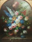 L Earnest (20th century): Still Life of Flowers