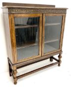 Mid century medium oak display cabinet