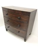 Early 19th century cross banded mahogany chest