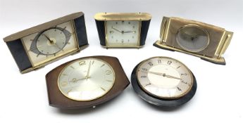 Collection of five vintage retro mid to late 20th century 'Metamec' clocks - three mantel clocks and
