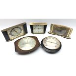 Collection of five vintage retro mid to late 20th century 'Metamec' clocks - three mantel clocks and