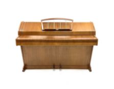 Eavestaff Pianette cast iron overstrung Minipiano In teak finish