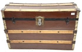 Wood bound dome top travelling trunk