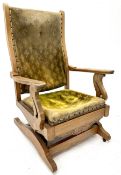 Arts and Crafts oak framed rocking chair