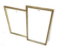 Two rectangular guilt frame mirrors