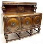 Mid 20th century carved oak West Riding sideboard