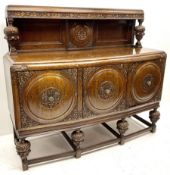 Mid 20th century carved oak West Riding sideboard