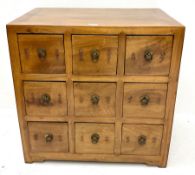 Eastern hardwood haberdashery style chest