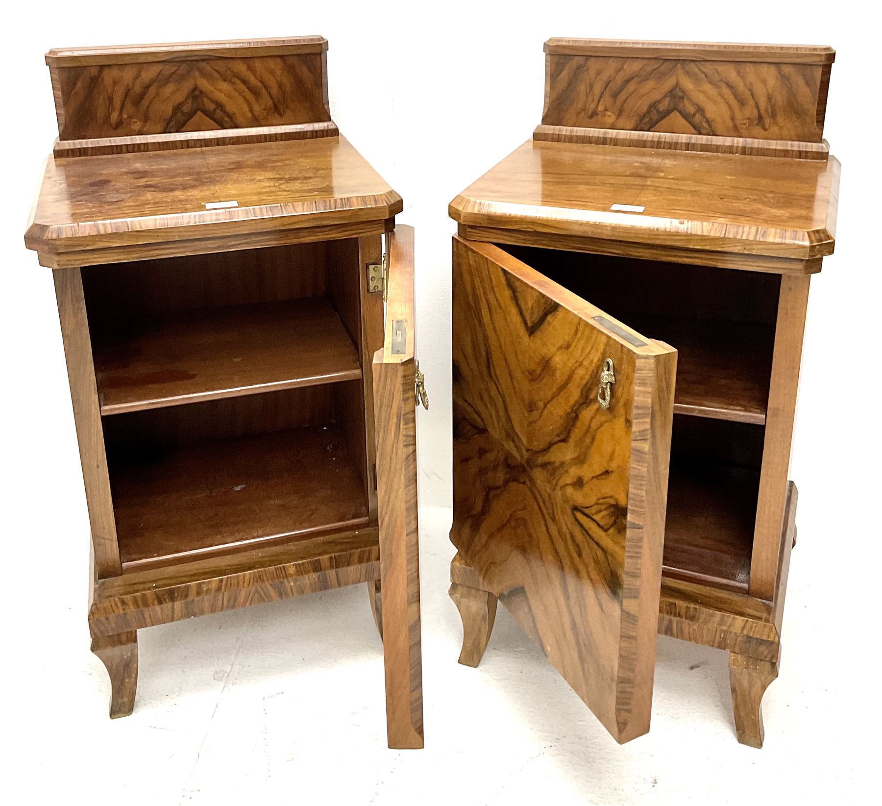 Pair of Art Deco walnut bedside cabinets - Image 3 of 4